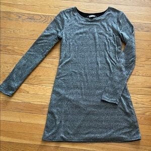 Reformation Silver Long Sleeve Dress